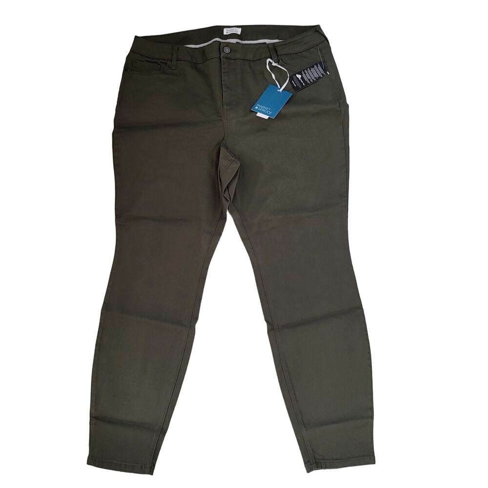 Market & Spruce Colored Skinny High Rise Jeans Olive Army Green Size 20 W